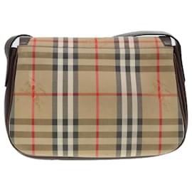 Autre Marque-Burberrys Nova Check Shoulder Bag Canvas Beige Gold Auth ki4954-Beige,Golden