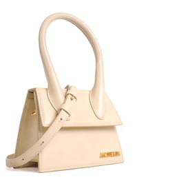 Jacquemus-JACQUEMUS - Jacquemus Chiquito medium shoulder bag in beige leather-Beige