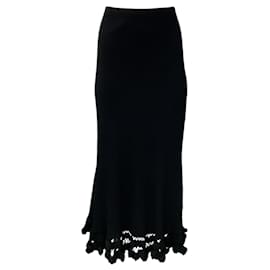 Ulla Johnson-Ulla Johnson Black Ribbed Mateo Maxi Skirt-Black