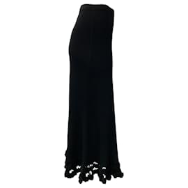 Ulla Johnson-Ulla Johnson Black Ribbed Mateo Maxi Skirt-Black