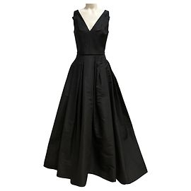 Schwarzes klassisches Satin-Abendkleid Carolina Herrera Andere