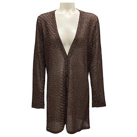 Missoni Bronze Metallic Langarm-Strickjacke Metallisch