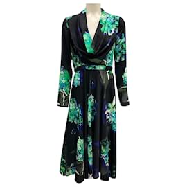 Prabal Gurung-Prabal Gurung Black / Blue / Green Multi Floral Printed Midi Dress-Multiple colors
