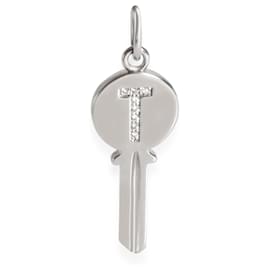 Tiffany & Co-Mini Diamond Key Charm in 18k White Gold 0.04 CTW-Other