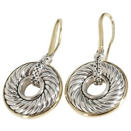Pendientes Disc Esculpido de David Yurman en Oro Amarillo de 18K y Plata Esterlina Otro