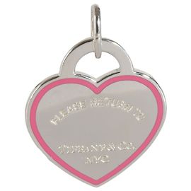 Tiffany & Co. Return To Tiffany Heart Charm With Pink Enamel in Sterling Silver Other