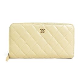 Chanel Creme Lammleder Langbörse Roh