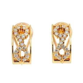 Céline-Celine Diamond Clip Earrings in 18K Yellow Gold-Other