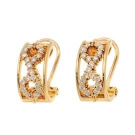Céline-Celine Diamond Clip Earrings in 18K Yellow Gold-Other