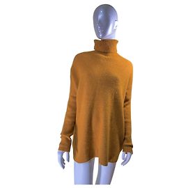 Cos Gelber Rollkragenpullover Alpaka Wollmischung Gelb