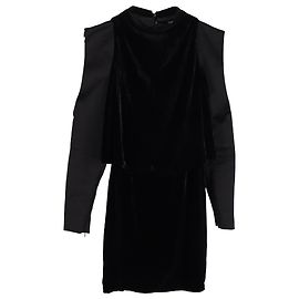 Abito mini a maniche aperte Tom Ford in velluto nero Nero