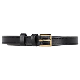 Cinto Slim Elie Saab em couro preto Preto