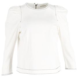 Ulla Johnson Bluse mit Puffärmeln aus weißer Baumwolle Weiß