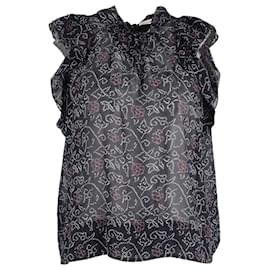 Ulla Johnson- Ulla Johnson Dunia Printed Ruffled Sleeveless in Multicolor Silk-Multiple colors