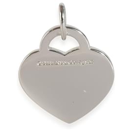 Tiffany & Co-Tiffany & Co. Return To Tiffany Heart Charm With Pink Enamel in Sterling Silver-Silvery,Metallic
