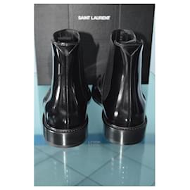 Saint Laurent-army 20. saint laurent leather black new 44-Black