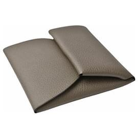 Hermès-Hermes Chevre Coin Case Dark Brown-Brown