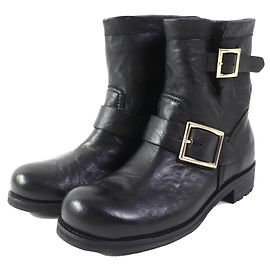 Jimmy Choo Biker-Lederstiefel schwarz-gold Andere