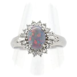 Autre Marque-PT900 Black Opal Diamond Ring-Black