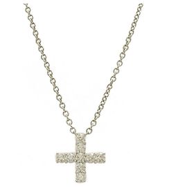 Collar Péndulo Mini Cross Harry Winston Pt950 Diamante Otro