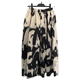 Alexander Mcqueen-Alexander McQueen Black White Polyester Long Skirt-Other