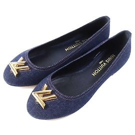 Louis Vuitton Denim Leather Ballerina Shoes Other