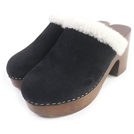 Chanel Suede Leather Sandals Black 36C Black