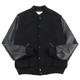 Céline Jaqueta Teddy de lã, nylon e couro Celine preta Preto