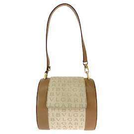 Autre Marque-Bvlgari Canvas Logo Mania B-Zero1 Shoulder Bag-Beige