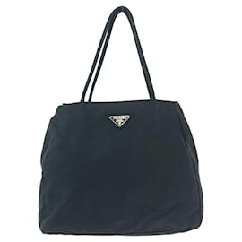 Prada-Prada Nylon Tessuto Triangle Logo Tote Bag-Black