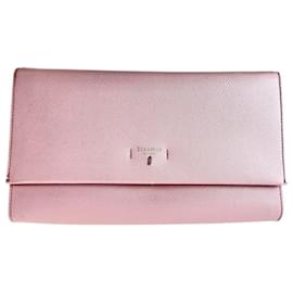Autre Marque-Serapian Pink Leather Clutch Bag-Pink