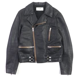Céline Celine Kalbsleder Riders Jacke Schwarz 48 Schwarz
