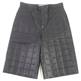 Bermuda acolchoado de couro de cordeiro Bottega Veneta Castanho escuro