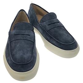 Tod's-Tod's Suede Loafers Blue Men-Blue