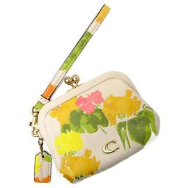 COACH Münzgeldbörse aus Leder mit Blumenmuster Andere