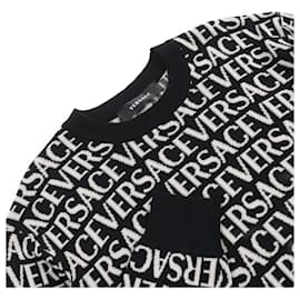 Versace-Versace Logo Crew Neck Sweater Black 46-Black