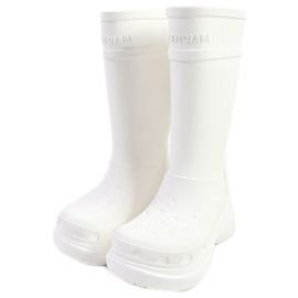Balenciaga Crocs Rubber Knee-high Boots White
