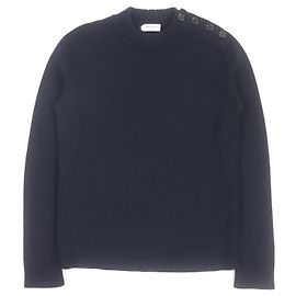Yves Saint Laurent Suéter de algodão e lã Saint Laurent XS Azul marinho