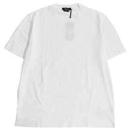 Versace-Versace Medusa Logo Glitter T-shirt White L-White