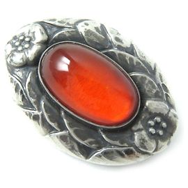Autre Marque Georg Jensen SV925 Bernstein Brosche Silber Orange