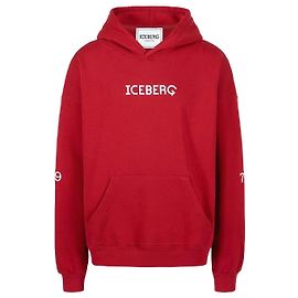 Iceberg Hoodie aus roter Baumwolle Rot