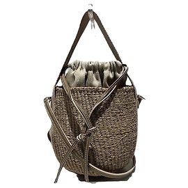 Chloé Chloe Woody Small Basket Shoulder Bag Beige
