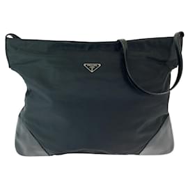Prada-Prada Nylon Tessuto Logo Messenger Bag-Black