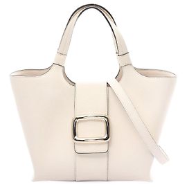 Roger Vivier Viv Shock Leather Handbag White