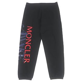 Calças de moletom em algodão Moncler com logo preto L Preto