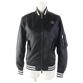 Valentino Nylon Bomber Jacket Black White 38 Other