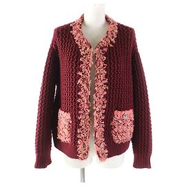 Chanel Cashmere-Woll COCO Mark Strickjacke Bordeaux