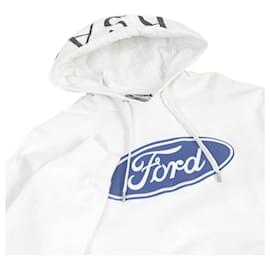 Versace-Versace Cotton Logo Hoodie White S-White