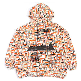 Moletom com capuz de algodão com logo triangular Prada M Laranja