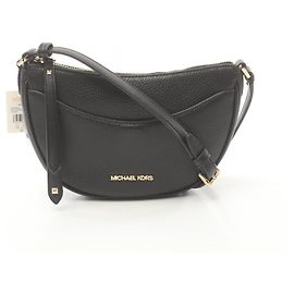 Michael Kors Dover Small Half Moon Leather Shoulder Bag Black